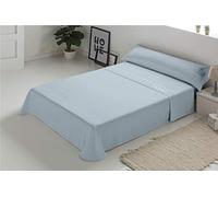 Pierre Cardin® Juego de Sabana 4 piezas, sabanas 150 x 200 cm, 100% Algodon, Gramaje 130g/m², 180 Hilos de alta calidad, Sabana encimera 230 x 280 cm, 2 fundas de almohada 45 x 85 cm, Color Azul.