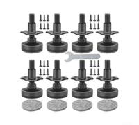 Pies de nivelación resistentes para muebles con base grande de 2.2 pulgadas y almohadilla de fieltro para sofá, gabinete, banco de trabajo, hilo de 3/8-16, color negro, paquete de 8