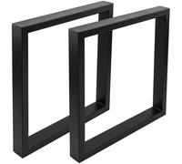 Pies rectangulares para mesa. Patas en acero negro 680 x 80 x 710 mm 2-pack, base 680 x 80 mm - PrimeMatik