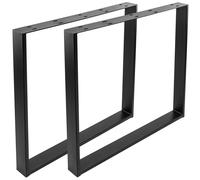 Pies rectangulares para mesa. Patas en acero negro 680 x 80 x 710 mm 2-pack, base 700 x 100 mm - PrimeMatik