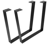 Pies rectangulares para mesa. Patas en acero negro 700 x 80 x 710 mm 2-pack - PrimeMatik