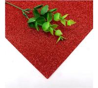 piezas de 2 mm de grosor, 20 x 30 cm, con purpurina dorada en polvo, papel de esponja brillante, papel de espuma para jardín de infantes, suministros hechos a mano para bricolaje sin pegamento, rojo