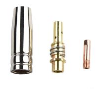 Piezas de antorcha de soldadura MIG de cobre serie 15AK Kit de punta de boquilla y soporte accesorios de repuesto para soldador MIG paquete de 3 (0.8 mm)