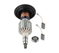 Piezas de repuesto para martillo de demolición Bosch GBH10DE GBH11DE GSH10C GSH11E, eje de repuesto de metal de 208 mm con juego de rodamientos de cepillo de carbono, kit de 4 piezas