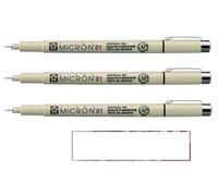 Pigma MICRON Sakura 01 Negro 3 unidades y 1 tarjeta