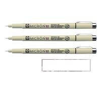 Pigma MICRON Sakura 02 Negro 3 unidades y 1 tarjeta