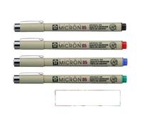 PIGMA MICRON Sakura 05 lote de 3 colores, rojo, verde, azul + 05 negro