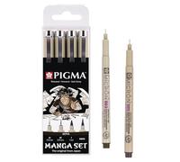 PIGMA MICRON Sakura SEPIA - Pigmento fineliners,set 6pcs,003.005. 01.05.1mm.brush Espace beaux arts