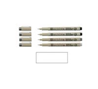Pigma Sakura Micron 05-2pcs Gris y 2pcs Negro + 1 Tarjeta