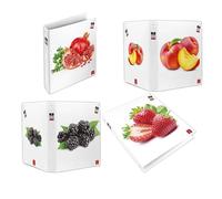 Pigna, A4 FRUTAS frutas surtidas temas carpeta de anillas, organización de apuntes y/o documentos escolares, Formato 27x32 cm, 5 piezas