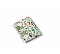 Pigna, A5 Flores de la naturaleza cuaderno encuadernado en espiral con pegatinas,Bolsillo interior y soporte para bolígrafo,Tapa dura, 16x21,3 cm, 1R,rayado,Papel reciclado 80 g/m²,Fondo beige,Pack 1