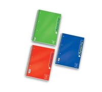 Pigna, Apache Maxi cuaderno espiral, A5, 16x20,5 cm, 140 hojas, 70 g/m², interior 5M, cuadrado 5 mm, Colores surtidos, 3