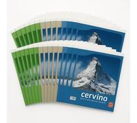 Pigna, Block CERVINO, Puntada Metálica, tamaño A6 10,5x14,8 cm, 50 hojas, papel reciclado 55 g/m², 3 temas, interior 5M, cuadrados 5 mm, 20 piezas