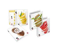 Pigna, Carpeta de anillas tamaño A4 FRUTAS temas frutales variados, carpeta de anillas, organización de apuntes y/o documentos escolares, Formato 27x32 cm., 5 uds.