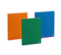 Pigna, Cuaderno Maxi con tapa dura Colores, 4M interior, 4 mm cuadrado con margen, 80 g/m², Tapas surtidas, 21x29,7 cm, 3..