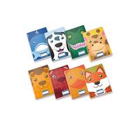Pigna, Cuaderno Maxi Kids, A4 21x29,7 cm, 80 páginas + endpaper, papel 80 g/m², interior 0C, rayado con márgenes, tapas surtidas, 10 piezas