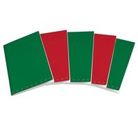 Pigna, Maxi cuaderno Monocromo Christmas Edition, tapa plastificada mate, formato 21 x 29,7, 5 unidades, color verde y rojo, interior 5 m, cuadrícula 5 mm.