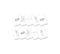 Pigna, Maxi cuaderno Monocromo Silver, A4, papel interior 100 g/m², páginas 72 + solapa, interior 0Q, cuadrícula 5 mm. con margen, sujetos surtidos, paquete de 10