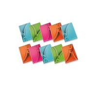 Pigna, Maxi cuaderno monocromo Zip, A4, papel interior 100 g/m², páginas 72 + solapa, interior 5 m, cuadro de 5 mm, sujetos surtidos, paquete de 10
