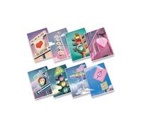 Pigna, Maxi Cuaderno Señales del Corazón, A4 21x29,7 cm, 80 páginas + guarda, papel 80 g/m², interior 0Q, cuadriculado 5 mm con márgenes, tapas surtidas, 10 unid.