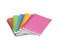 Pigna, Maxi cuadernos espiral MONOCROMO FLUO PPL, tamaño A6, 10,7x15,4 cm., 70 hojas, papel 80 g/m², interior 5M, cuadrados 5 mm., 10 unid.