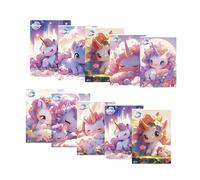 Pigna, paquete de 10 cuadernos maxi A4, UNICORNIOS, cubierta con purpurina, cuadrícula de 5 mm
