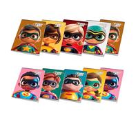 Pigna, paquete de 10 cuadernos maxi Power Kids, formato A4 21 x 29,7 cm, 80 páginas + guarda, papel 80 g/m², interior 10, cuadrícula de 1 cm