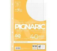 Pigna, Paquete de 40 4 agujeros, archivador con banda lateral reforzada, hojas con agujeros reforzados, tamaño A4, 21x29,7, 0Q, cuadrado 5 mm con margen