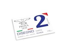 Pigna, PignaDue Bloc de dibujo con 4 esquinas, Formato 24x33 cm, 20 hojas 110 g/m², Perfecto para dibujar y esbozar, Papel rugoso, Pack 1 ud.