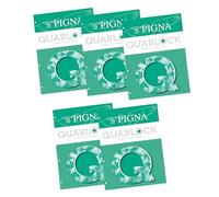 Pigna quablock - Collar Block con 4 orificios A5, 50 hojas, paquete de 5