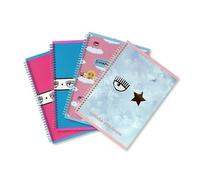 Pigna Skip Chiara Ferragni - Cuaderno (A5, 4 unidades), Rayas - 1R, F. to A5-15 x 21, 02317981R