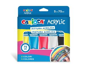 PIintura Acrílica CARIOCA 75 ml. Pack x5 Colores