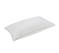 PIKOLIN Home - Almohada de Pluma (30%) y Pulmón (70%) | 70x40cm | Firmeza Media-Alta | Doble Funda de Algodón | Antiácaros | Ribete Verde | JASUMI
