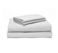 PIKOLIN Home - Juego de sábanas, 100% algodón, 150 Hilos, Blanco, 150x190/200cm-Cama 150 (Todas Las Medidas)