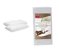 Pikolin Home - Pack De 2 Almohadas Viscoelásticas (Desenfundable), Firmeza Media, 35X70Cm, Altura 12Cm (Todas Las Medidas) + - Funda De Almohada Cutí, 100% Algodón Satén, 40X70Cm (Todas Las Medidas)