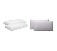 Pikolin Home Pack de 2 Almohadas viscoelásticas (desenfundable), firmeza Media, 35x75cm, Altura 12cm (Todas Las Medidas) + Pack de 2 Fundas Protector de Almohada Lyocell