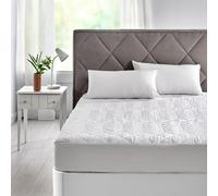 PIKOLIN HOME - Protector de colchón impermeable, acolchado e antialérgico, 100% algodón, transpirable y ajustable. Compatible con colchones hasta 32 cm White