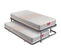 PIKOLIN | Pack Cama Nido Juvenil 2 Somieres Láminas y 2 Colchones Apple Compact 20 | Espuma HR Firmeza Media-Alta | Inferior Desplegable con Ruedas | 90x190 | Montaje Dentro del Domicilio Incluido