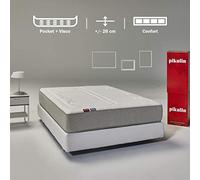 PIKOLIN Veza | 135x190 | Colchón de Muelles Ensacados y Viscoelástica Premium | Altura 28cm | Firmeza Media-Alta | Confort Visco | Calidad Óptima | Protección Higiénica Total