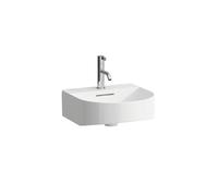 Pila de enjuague manual con sonar de funcionamiento, 1 agujero para grifo, con rebosadero, 410x420mm, incl. tapa de válvula, blanco, H8153417571041, Color: Nieve (blanco mate)