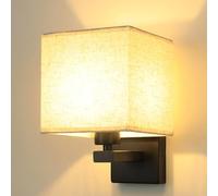Pilanp Apliques de Pared de Tela Apliques de tocador para baño Iluminación de Pared Lámparas de Pared industriales cuadradas Luz de Pared de Metal Negro para Dormitorio Sala de Estar Pasillo Hotel