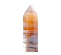 Pilar De Prisma Hexagonal Punta Única Ágata Listada