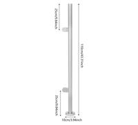 Pilares para barandillas, acero inoxidable 316, 110 cm de altura, color plateado