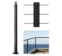 Pilares para barandillas de cable VEVOR, 91,4 x 3 x 5 cm, pilares de esquina para barandillas con orificios preperforados en forma de L, pilares para barandillas de acero inoxidable SUS304 con soporte