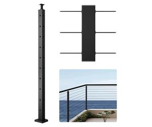 Pilares para barandillas de cable VEVOR, 91,4 x 3 x 5 cm, pilares de esquina para barandillas con orificios preperforados en forma de L, pilares para barandillas de acero inoxidable SUS304 con soporte