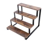 Pilipane 4 niveles estante de paso de madera marco de metal rústico soporte de topeador de perfume soporte para proveedores de proveedores Pop figuras coleccionables almacenamiento