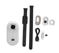 Pilipane Cámara para collar de mascotas con tarjeta de memoria de 8 GB, mini cámara de grabación de vídeo HD 1080P para perros y gatos, para exteriores e interiores (blanco)