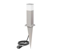 Pilona POLLY con pincho de suelo y cable de 2 m para exterior Toma G9 cromada de