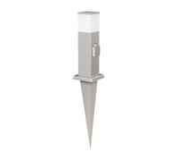 Pilona POLLY con piqueta de suelo para exterior 35cm toma G9 cromada Toma