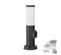 Pilona PORU con casquillo para exterior negra redonda 38,5cm incl. lámpara E27